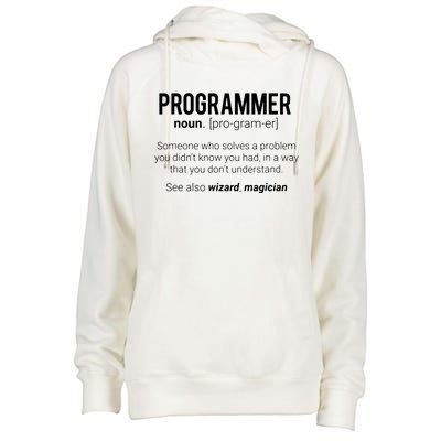 Funny Programmer Meaning Design Programmer Noun Defintion Womens Funnel Neck Pullover Hood