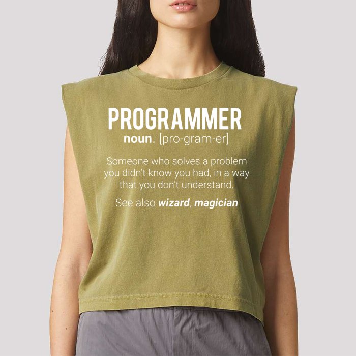 Funny Programmer Meaning Design Programmer Noun Defintion Garment-Dyed Women's Muscle Tee
