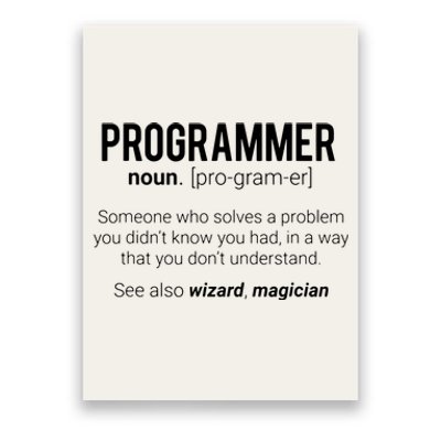 Funny Programmer Meaning Design Programmer Noun Defintion Poster