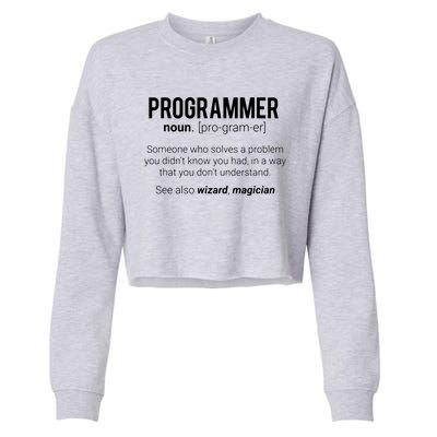 Funny Programmer Meaning Design Programmer Noun Defintion Cropped Pullover Crew