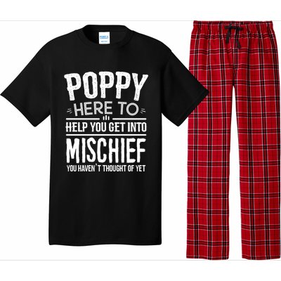 Funny Poppy Mischief Design Idea Fathers Day Poppy Cute Gift Pajama Set