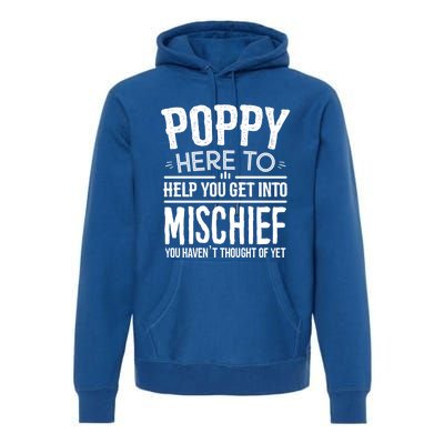 Funny Poppy Mischief Design Idea Fathers Day Poppy Cute Gift Premium Hoodie