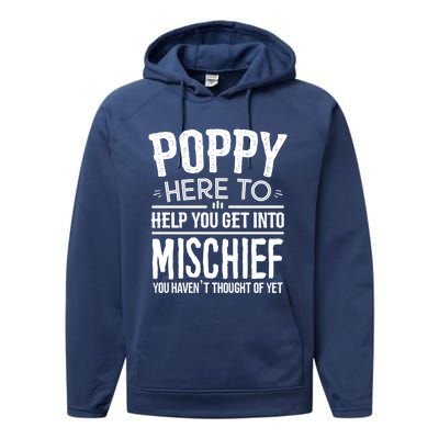 Funny Poppy Mischief Design Idea Fathers Day Poppy Cute Gift Performance Fleece Hoodie