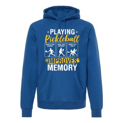 Funny Pickleball Memory Graphic Pickleball Player Cool Gift Premium Hoodie