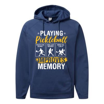 Funny Pickleball Memory Graphic Pickleball Player Cool Gift Performance Fleece Hoodie