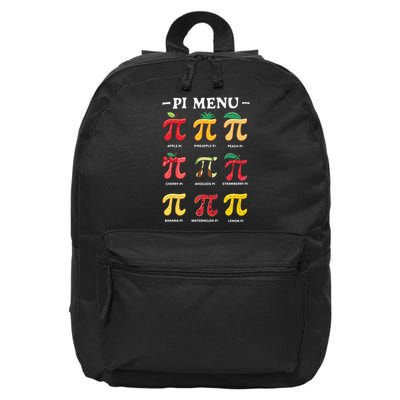 Funny Pie Menu Cool Pi Day Pi 3 16 in Basic Backpack