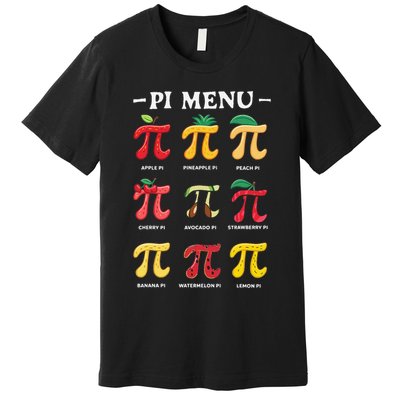Funny Pie Menu Cool Pi Day Pi 3 Premium T-Shirt