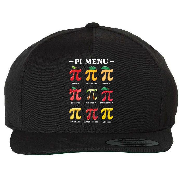 Funny Pie Menu Cool Pi Day Pi 3 Wool Snapback Cap