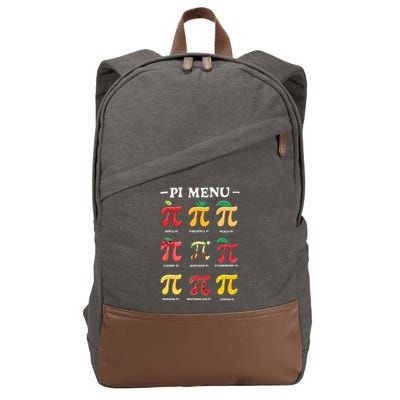 Funny Pie Menu Cool Pi Day Pi 3 Cotton Canvas Backpack