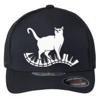 Funny Piano Music Cat Design Cat Piano Lovers Flexfit Unipanel Trucker Cap