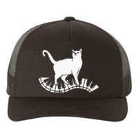 Funny Piano Music Cat Design Cat Piano Lovers Yupoong Adult 5-Panel Trucker Hat