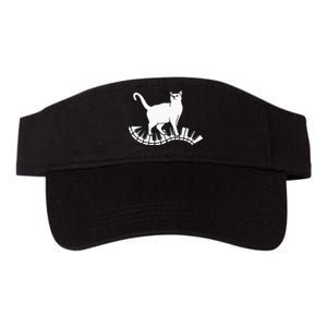 Funny Piano Music Cat Design Cat Piano Lovers Valucap Bio-Washed Visor