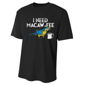 Funny Parrot Macaw And Coffee I Scarlet Macaw Owner Performance Sprint T-Shirt