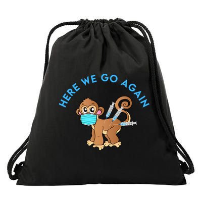 Funny Monkeypox Virus Drawstring Bag