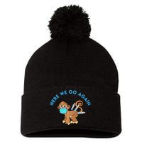 Funny Monkeypox Virus Pom Pom 12in Knit Beanie