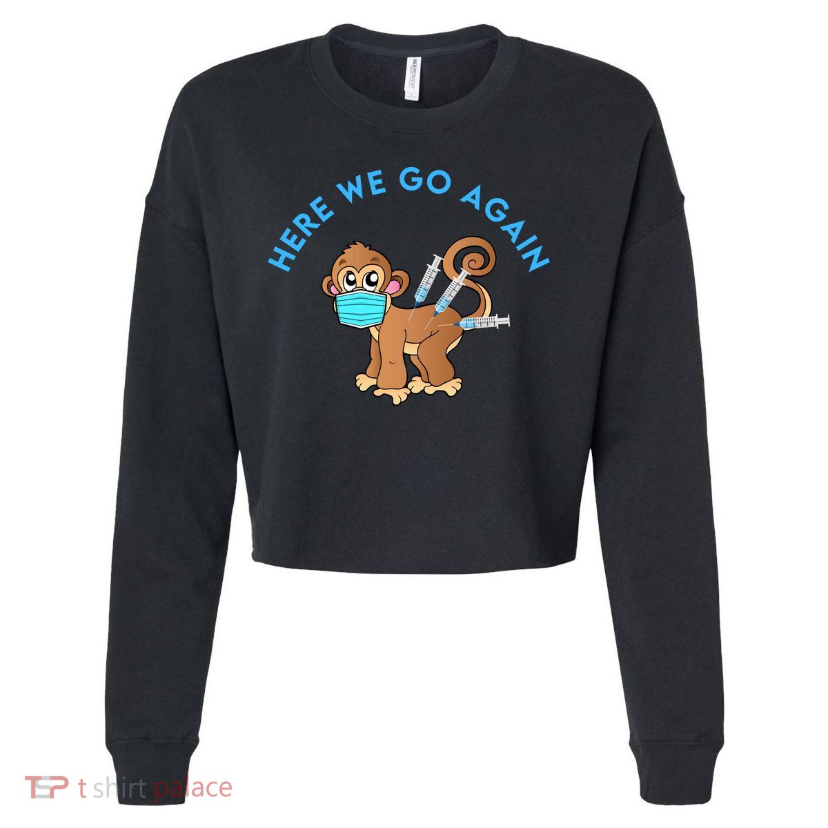 Funny Monkeypox Virus Cropped Pullover Crew