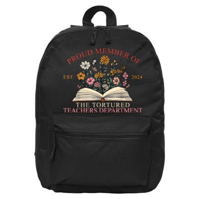 Funny Proud Member Of The Tortured Teachers Department 16 in Basic Backpack