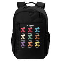 Funny Pi Menu Math Nerd present for Pi Day and Teachers Daily Commute Backpack