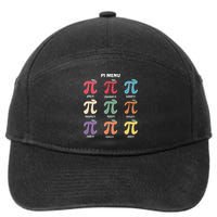 Funny Pi Menu Math Nerd present for Pi Day and Teachers 7-Panel Snapback Hat