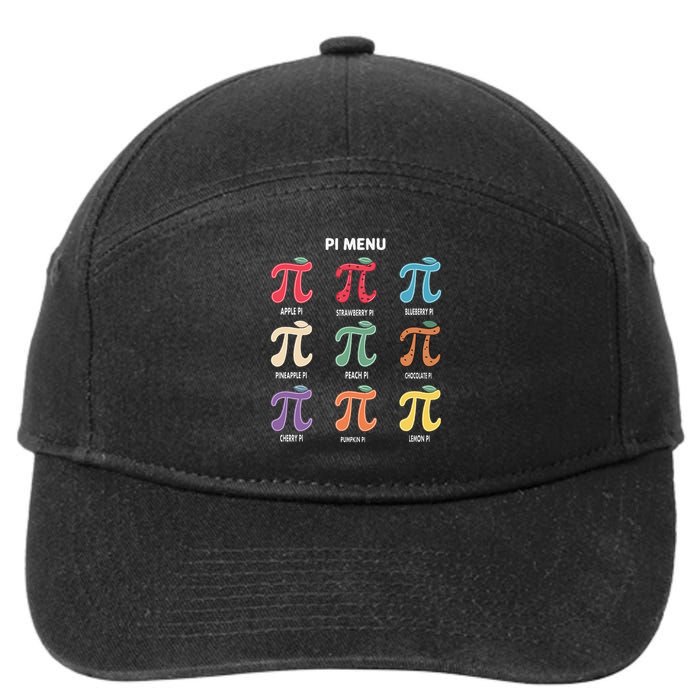 Funny Pi Menu Math Nerd present for Pi Day and Teachers 7-Panel Snapback Hat