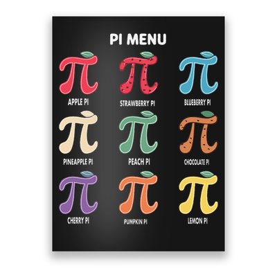 Funny Pi Menu Math Nerd present for Pi Day and Teachers Poster
