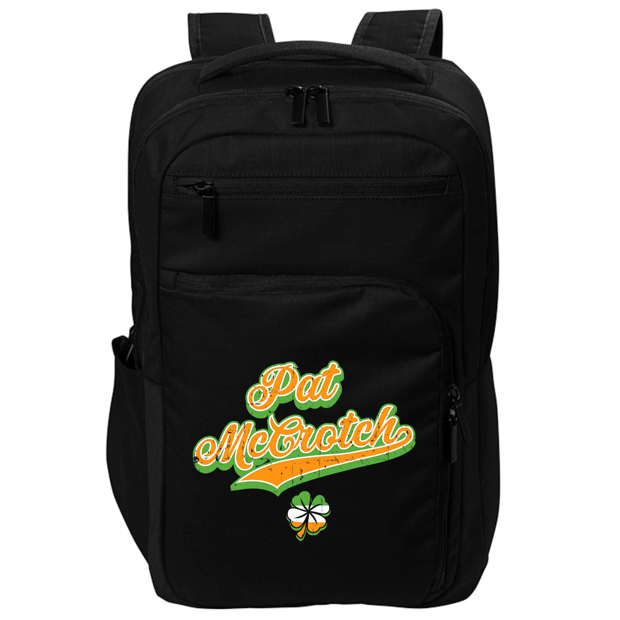 Funny Pat McCrotch St. Patricks Day Shamrock Impact Tech Backpack