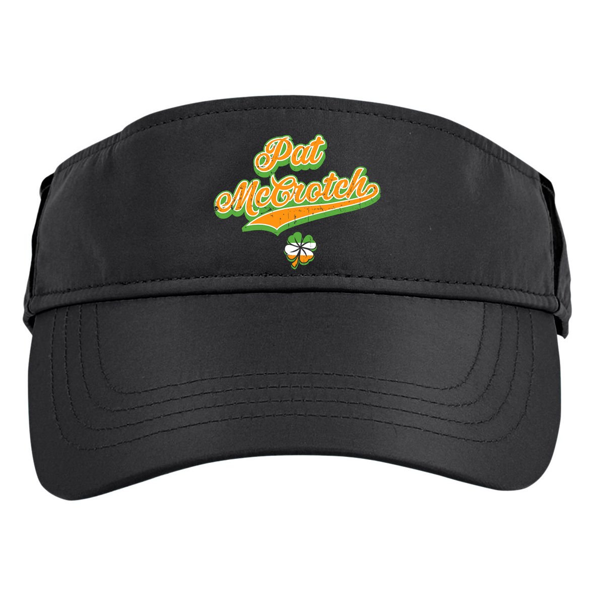 Funny Pat McCrotch St. Patricks Day Shamrock Adult Drive Performance Visor