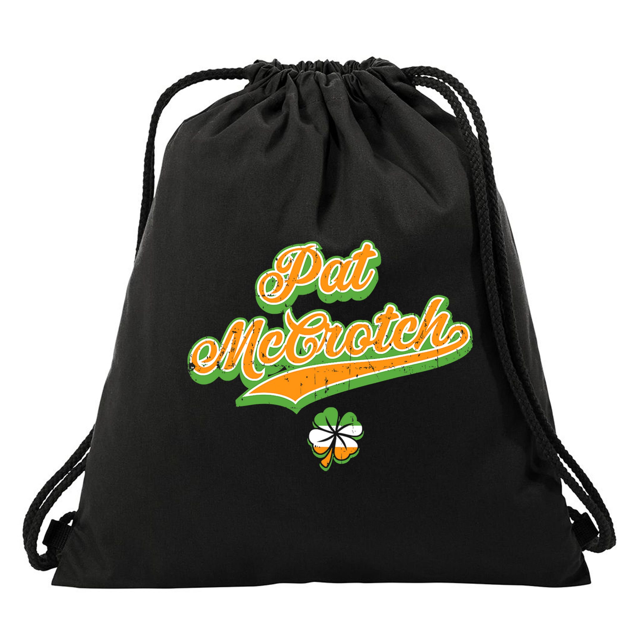 Funny Pat McCrotch St. Patricks Day Shamrock Drawstring Bag