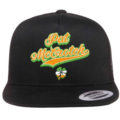 Funny Pat McCrotch St. Patricks Day Shamrock Flatbill Hat