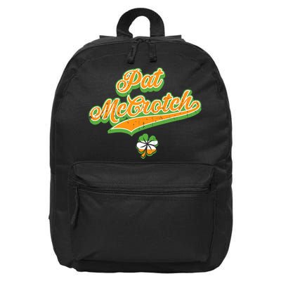 Funny Pat McCrotch St. Patricks Day Shamrock 16 in Basic Backpack