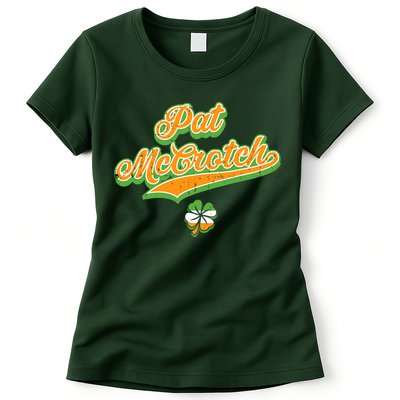 Funny Pat McCrotch St. Patricks Day Shamrock Womens T-Shirt