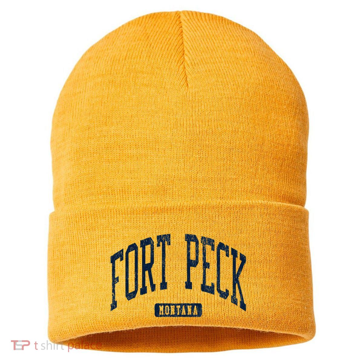 Fort Peck Montana Mt Style Blue Sustainable Knit Beanie