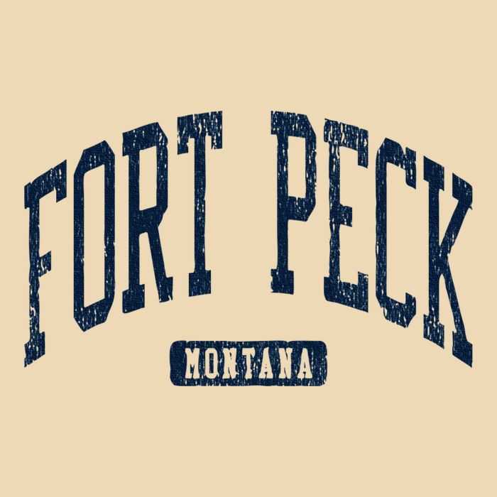 Fort Peck Montana Mt Style Blue Drawstring Bag