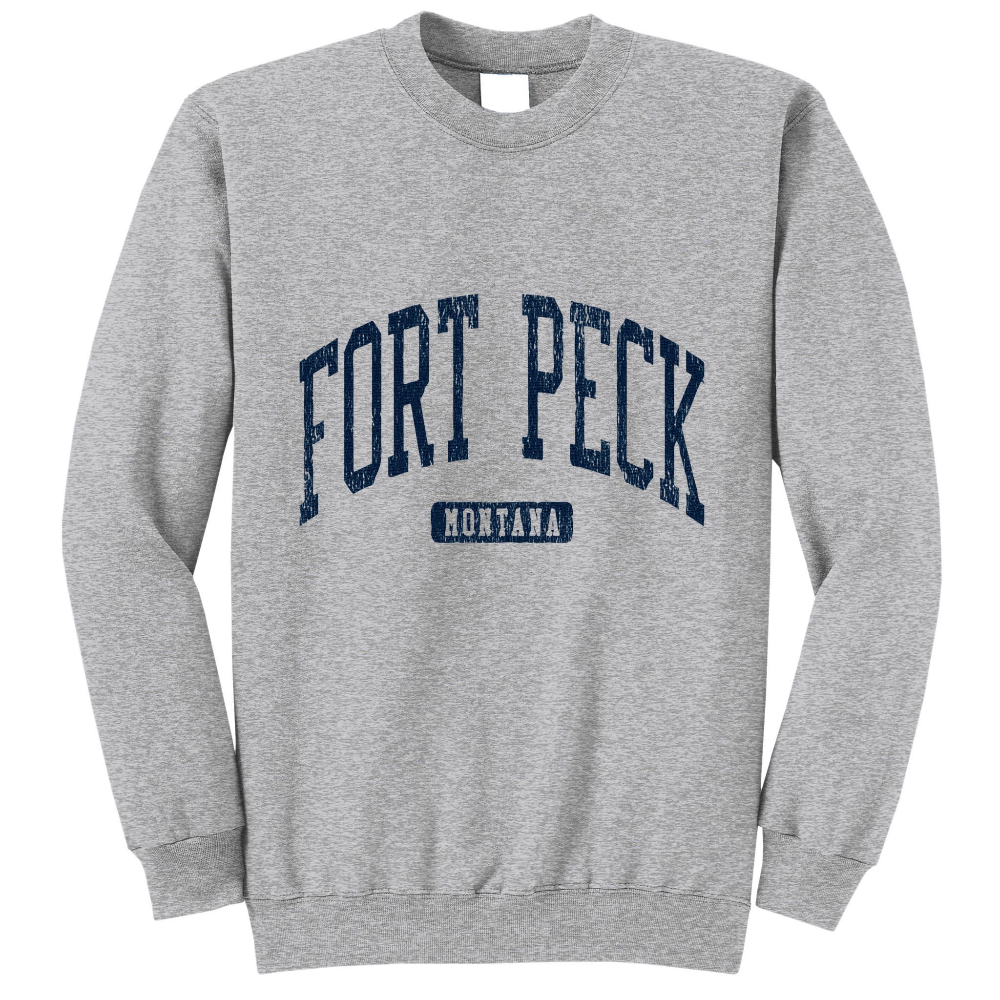Fort Peck Montana Mt Style Blue Tall Sweatshirt