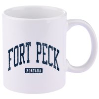 Fort Peck Montana Mt Style Blue 11oz C Handle Ceramic Mug