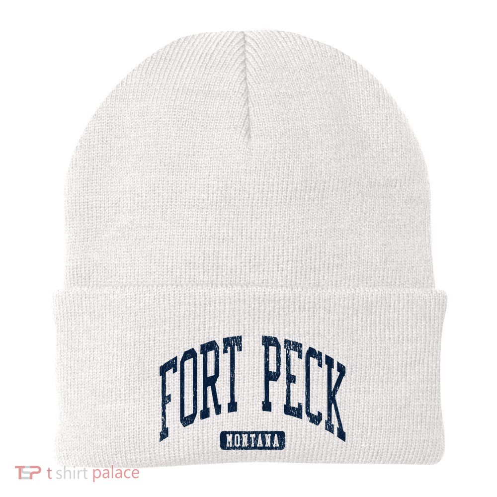Fort Peck Montana Mt Style Blue Beanie