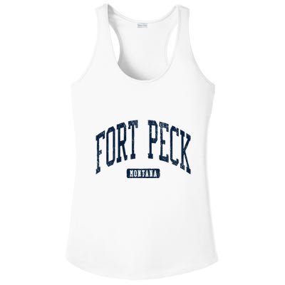 Fort Peck Montana Mt Style Blue Ladies PosiCharge Competitor Racerback Tank