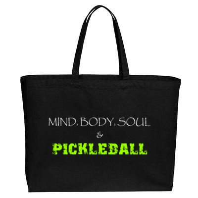 Fun Pickleball, Mind Body Soul, Pickleball For Life Cotton Canvas Jumbo Tote