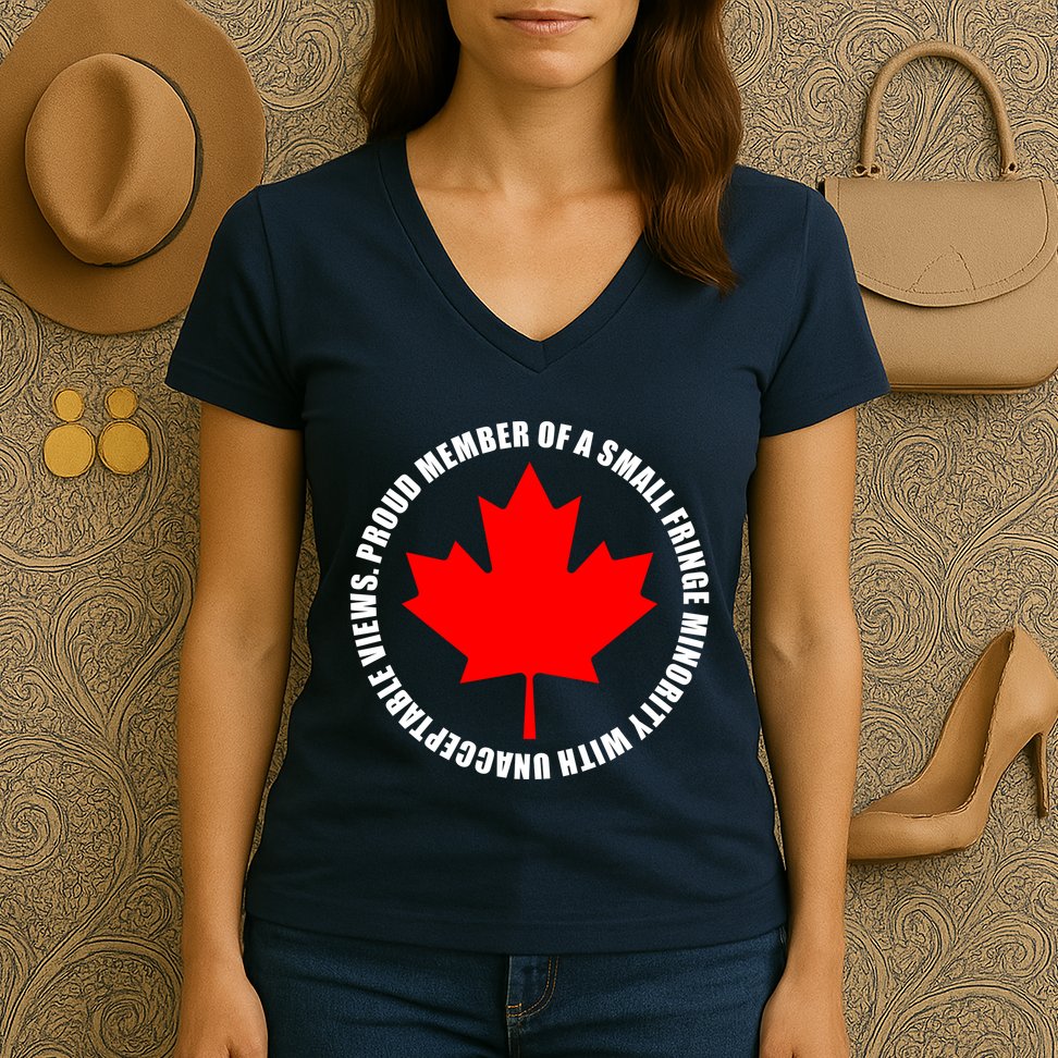 Fringe Proud Member Canadian Truckers Women's V-Neck T-Shirt