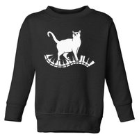 Funny Piano Music Cat Design  Cat Piano Lovers Toddler Sweatshirt