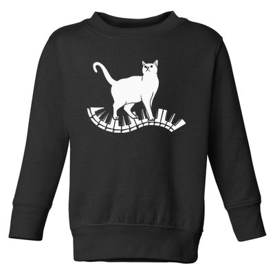 Funny Piano Music Cat Design  Cat Piano Lovers Toddler Sweatshirt