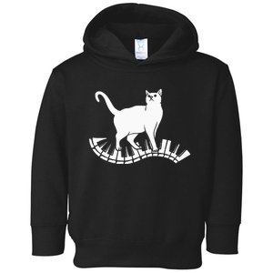 Funny Piano Music Cat Design  Cat Piano Lovers Toddler Hoodie