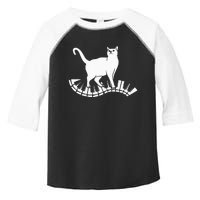 Funny Piano Music Cat Design  Cat Piano Lovers Toddler Fine Jersey T-Shirt