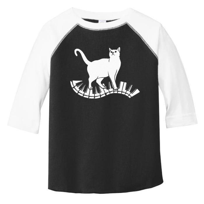 Funny Piano Music Cat Design  Cat Piano Lovers Toddler Fine Jersey T-Shirt