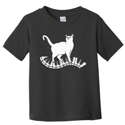 Funny Piano Music Cat Design  Cat Piano Lovers Toddler T-Shirt