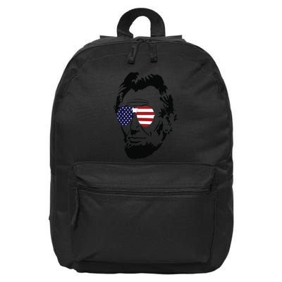 Funny Patriot Merica Abe Lincoln Americana 16 in Basic Backpack