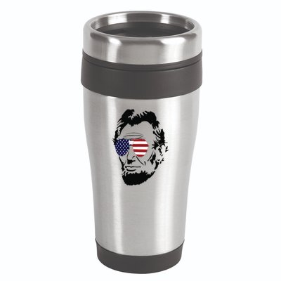 Funny Patriot Merica Abe Lincoln Americana 16oz Travel Tumbler