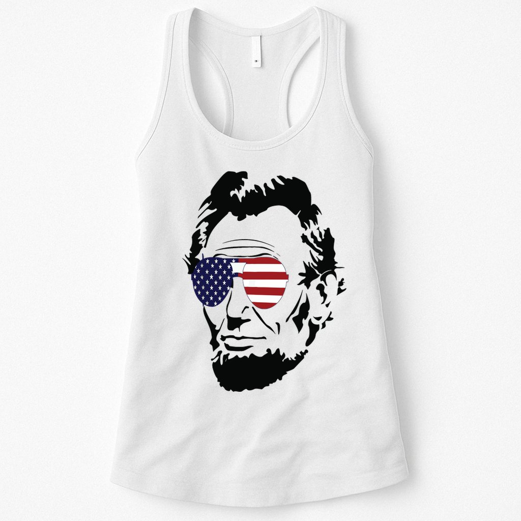 Funny Patriot Merica Abe Lincoln Americana Womens Tank Top