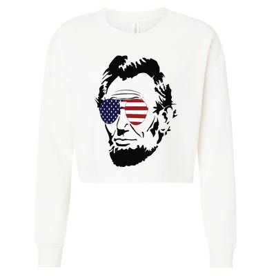 Funny Patriot Merica Abe Lincoln Americana Cropped Pullover Crew