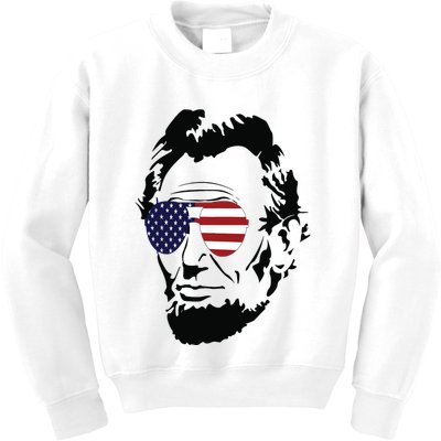 Funny Patriot Merica Abe Lincoln Americana Kids Sweatshirt